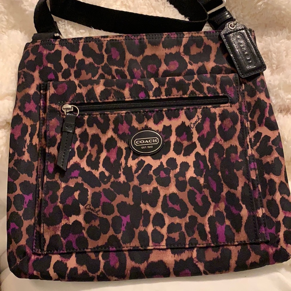 Purple Cheetah Print Coach Crossbody